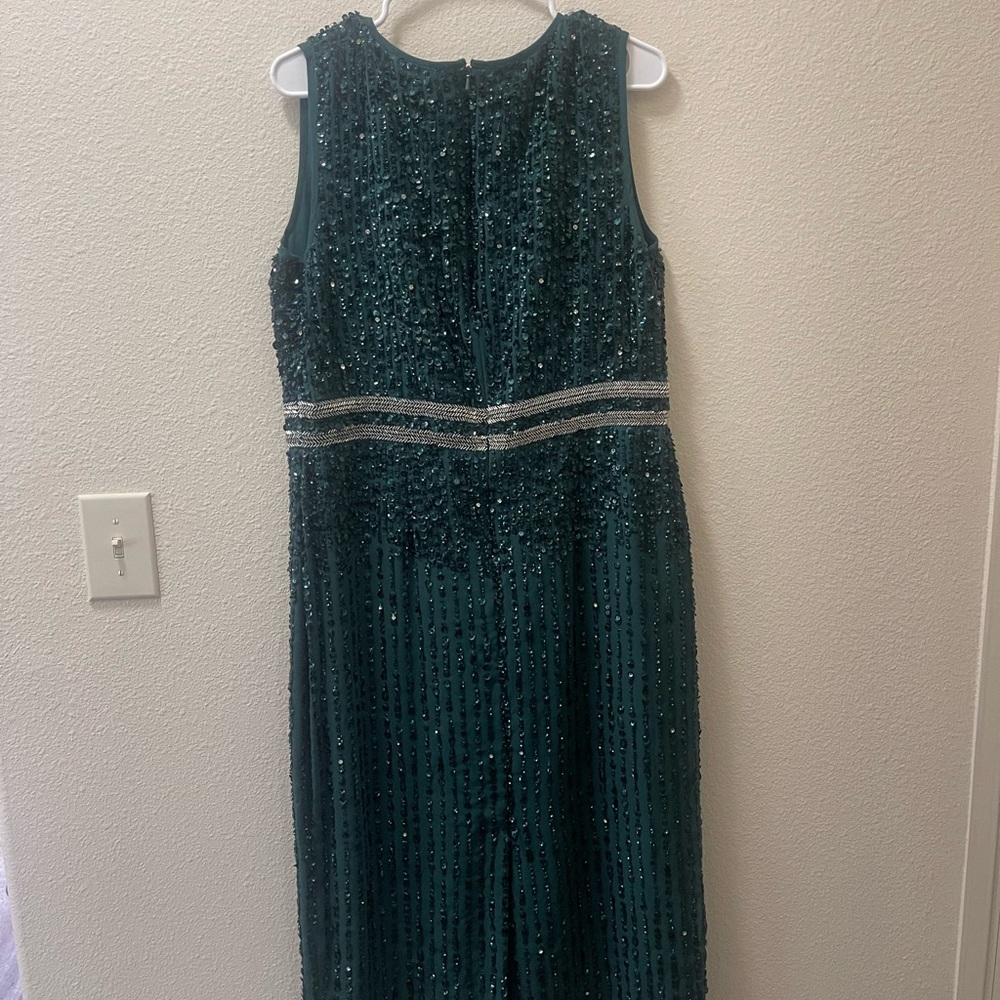 Mac Duggal Teal Embellished Midi Dress - Picture 4 of 4
